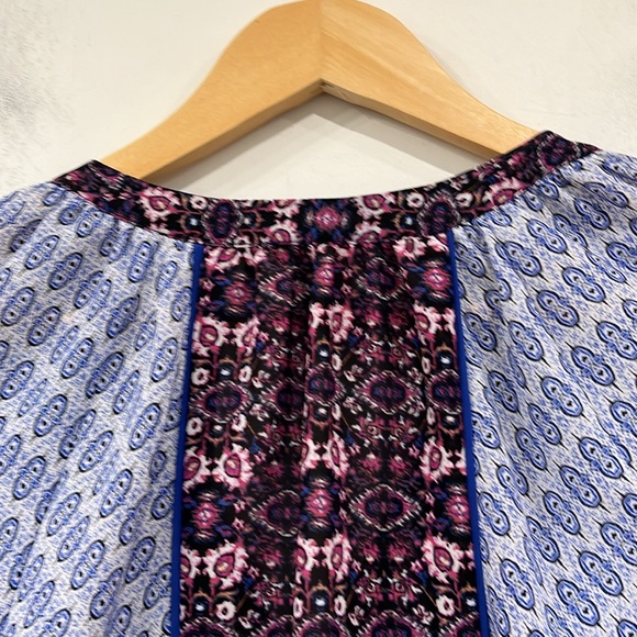 Kenar Boho Bohemian Long Sleeve Top Blouse size S Blue Purple Lila - Picture 6 of 9